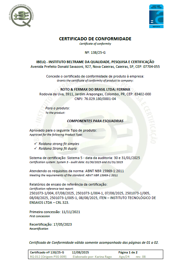 Certificado Roldanas Strong Fit -  Simples |  Dupla