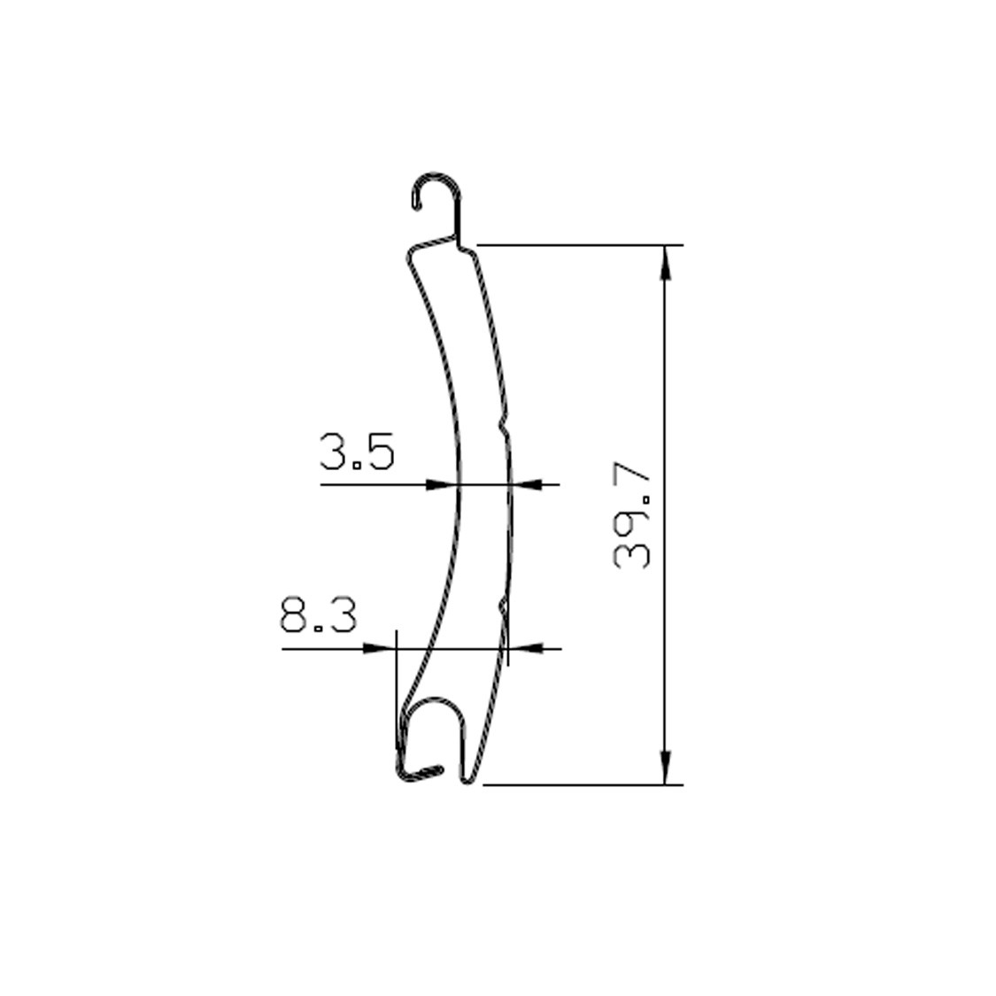 LFX02 - Perfil de Alumínio com Poliuretano Passo 39mm