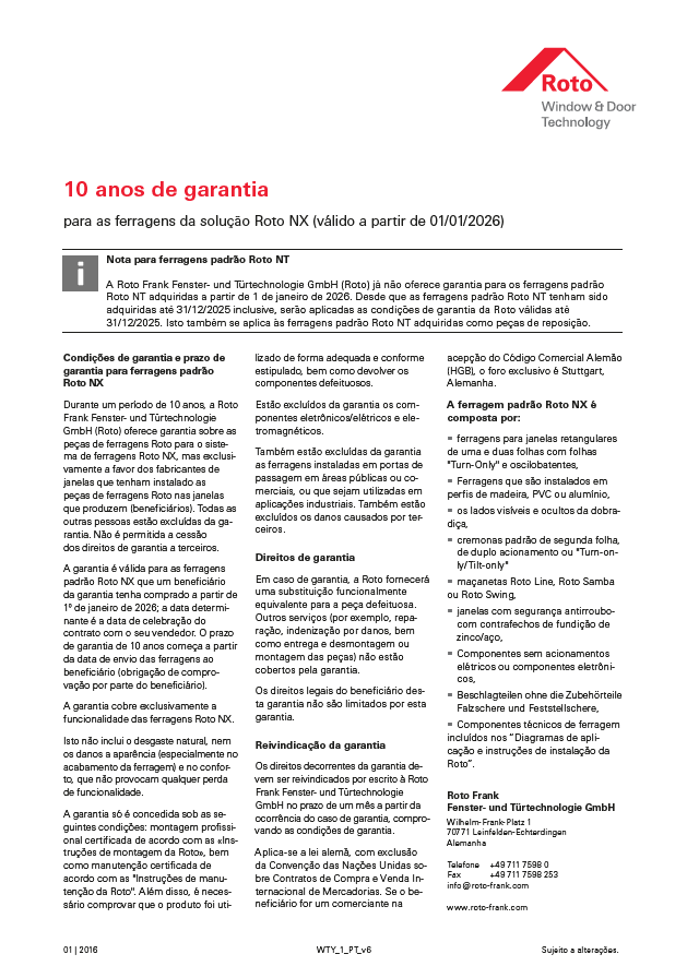 Garantia Roto NX - V01